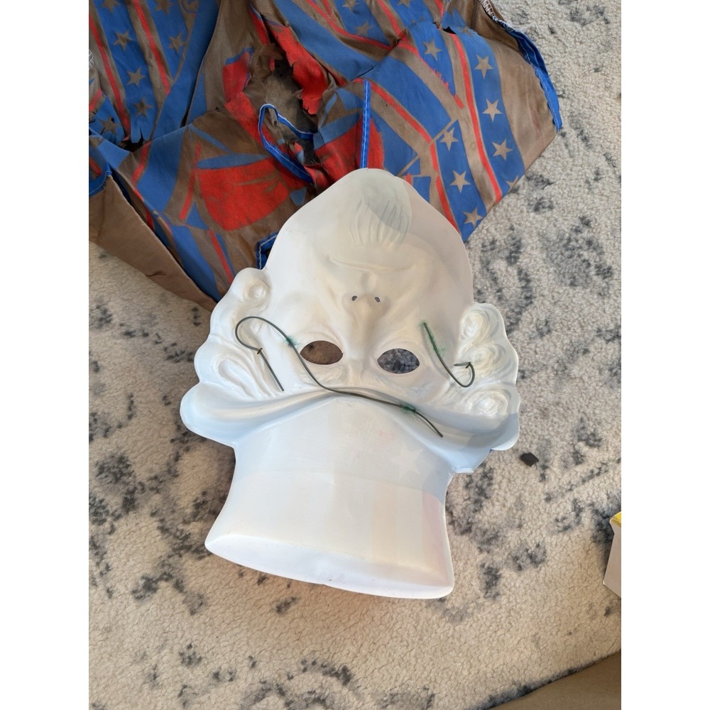 Vintage Collegeville Costume Uncle Sam Halloween Mask And Outfit - USA Read - Picture 4 of 9